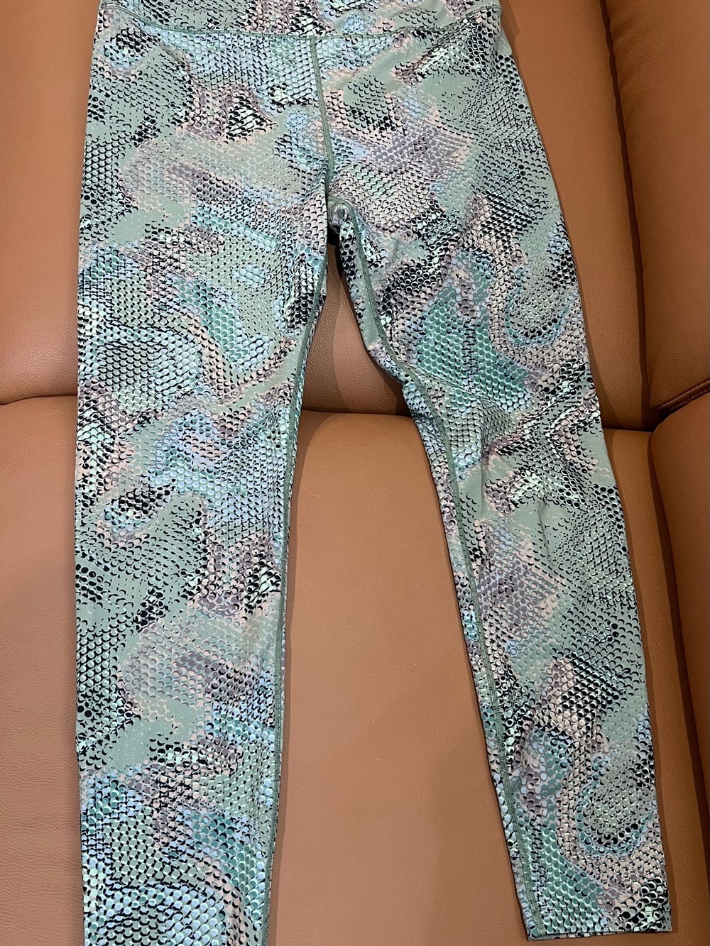 Noli Mint Green Snake-Print Leggings